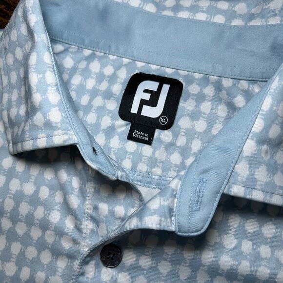 Footjoy Golf Polo Shirt Light Baby Blue Collared Golf Shirt Men's XL Preppy - Picture 3 of 8